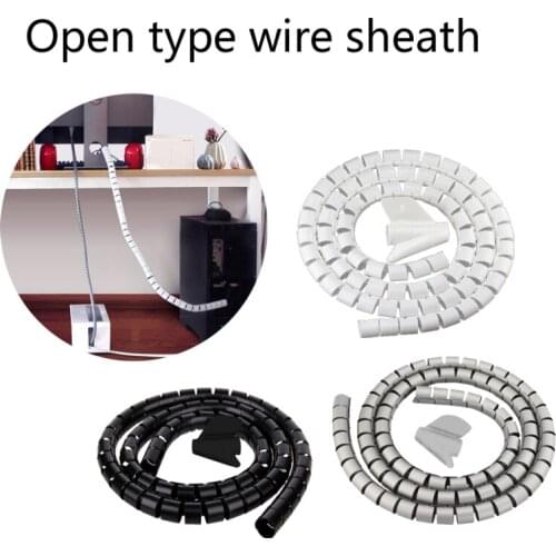 2m Cable Sheath Cable Cord Wire Organizer PC TV Winding Tube Pipe Make The Wire Succinct