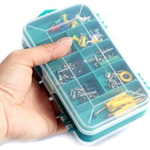 2 pcs/lot,Transparent double-sided parts box Storage Box Portable Telecommunications service Double flip cover Parts box