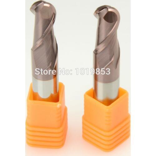 2pcs SLONS S300-R5x10x75L HRC55 tungsten solid carbide BALL NOSE end mill milling cutter for steel or copper