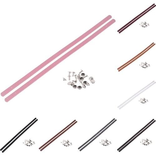 2 Pcs Handbag Band Handle Strap Band With Rivet Bag Belt Detachable PU Leather Handle Lady Shoulder Bag Replacement Accessories