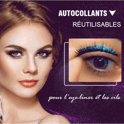 Reusable Eyeliner And Eyelash Stickers 4 Pair Reusable False Lashes Eyeliner And Eyelash Stickers 7 Color