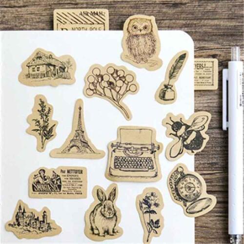 45pcs Vintage animal sticker squirrel owl leaves photo album Scrapbook decor sticker diy Handmade gift cards stickers Arts Craft