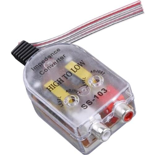 12V RCA Car Stero Radio Converter Speaker High To Low Amplifier Impedance Converter