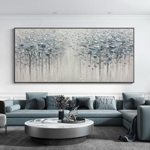 Free Shipping Handmade Texture Huge Abstract Oil Painting Modern Canvas Art Decorative Knife Flower Paintings For Wall Decor