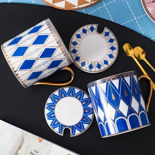 British luxury ceramic mug European cup companion gift ceramic cup water cup couple to cup