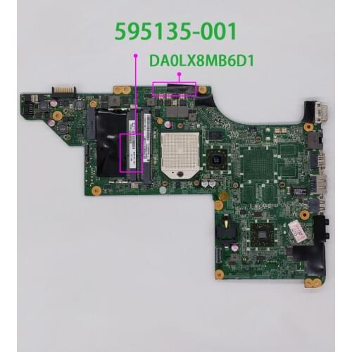 For HP DV6-3000 DV6Z-3000 DV6Z-3100 DV6Z-3200 Series 595135-001 DA0LX8MB6D1 Laptop Motherboard Mainboard Tested