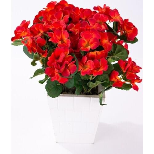 Htmeing artificial Geranium flowers Artificial Begonia flowers Silk Fake Hydrangea Flower Home office Wedding Decoration