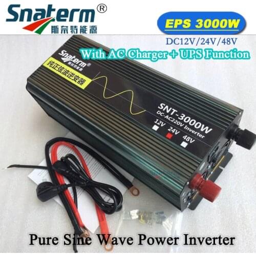 3000W/3KW Pure sine wave inverter with Ac charger and UPS function DC12V/24V/48V Uninterrupted power supply UPS power inverter