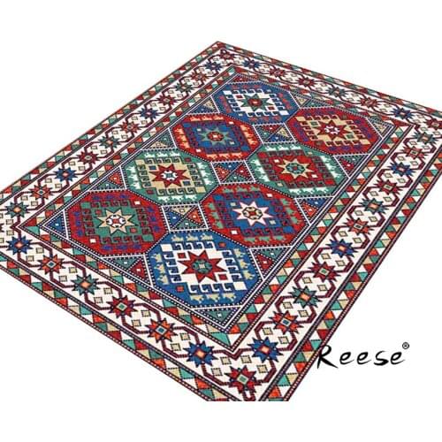 Reese Bohemian Area Rug European Style 3D Print Carpets For Living Room Diningroom Bedroom Bathroom Hotel Anti Slip Easy Clean