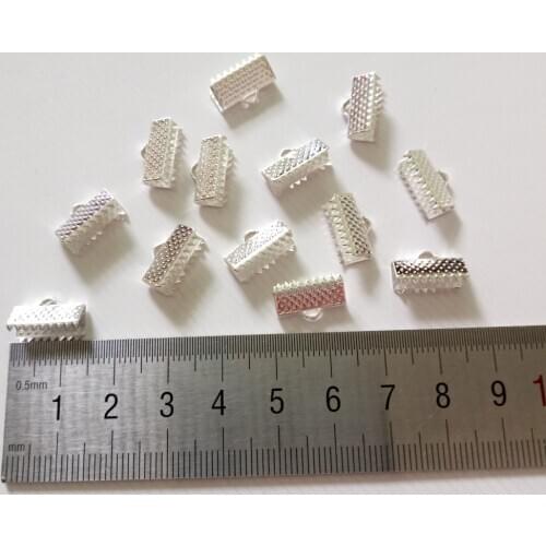 100pcs/lot 6mm/10mm/13mm Metal End Fastener Fit Flat Leather Cord End Clasps Connectors For Diy Fashion Jewelry Making