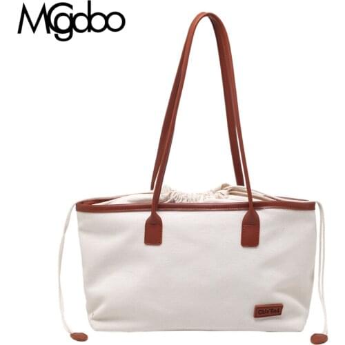 Mgcdoo Casual Canvas Shoulder Bag Large Capacity Totes Handbag Simple Big Tote Bags