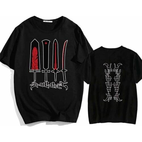 Hot Anime Black Clover Logo Tops O-neck Hip Hop Print Fashion T-shirt