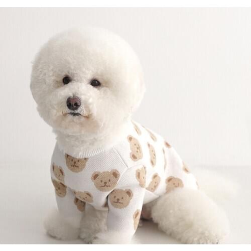 Fashion Dog Clothes Cartoon Bear Print Clothes For Dog Sweater T-shirt Puppy For Small And Medium Pets Chihuahua Yorkshire Pug
