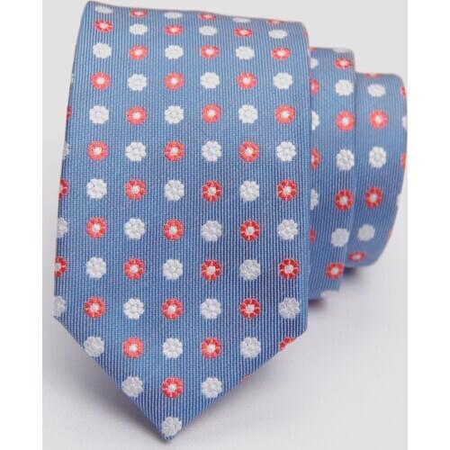Fashion blue red dot pattern tie with fashion patterned skinny ties men 2020