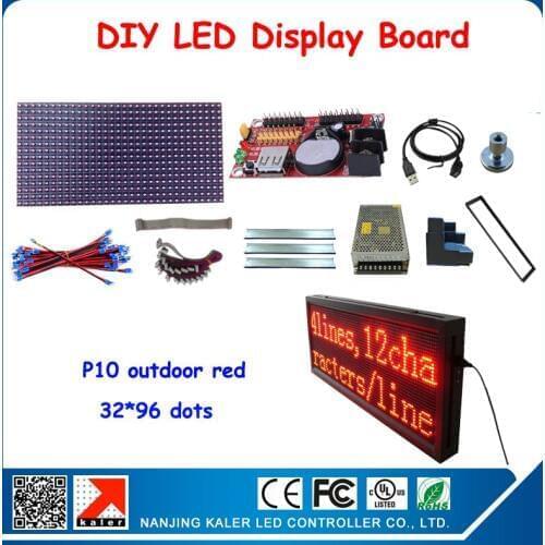 6pcs P10 Modules LED Board,32*96 pixels Outdoor Red LED Display Screen Outdoor LED Panel Waterproof LED Moving Sign