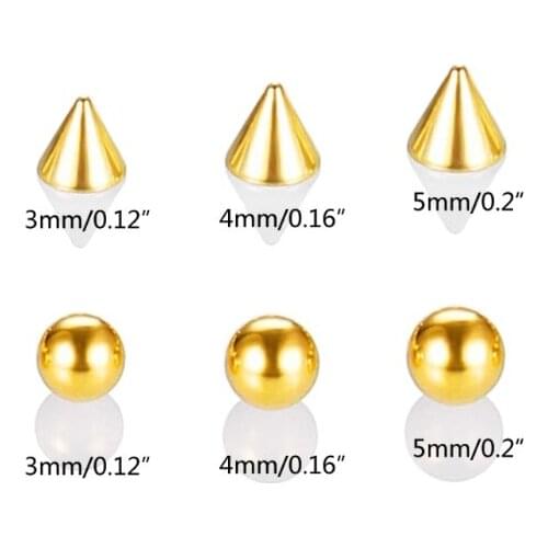 Stainless Steel Fake Piercing Stud Set Fake Nose Stud Eyebrow Lip Piercing Non Piercied Earring Stud with Sticker Alcohol B03B