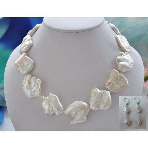 Huge 12mm ROUND gray yellow Black cultured PEARL NECKLACE 17inch earring AAA