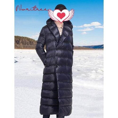 Fit -30℃ 130cm Super long Womens Oversized Thick Fluffy Duck Down Coat Female Winter Longer Warm Fluffy Down Parkas Coats wy253