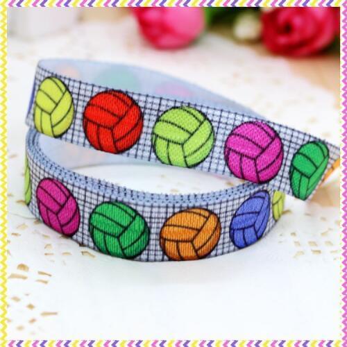 DHK 5/8'' 5yards Elastic FOE volleyball printed headband headwear hair band diy decoration OEM Wholesale E146