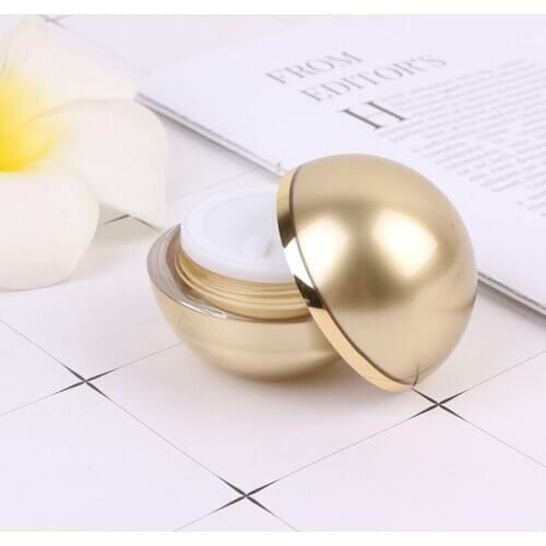 Luxury Sphere Cream Container Golden Jar cosmetic Acrylic Smaple Pot Ball Bottle 50JF
