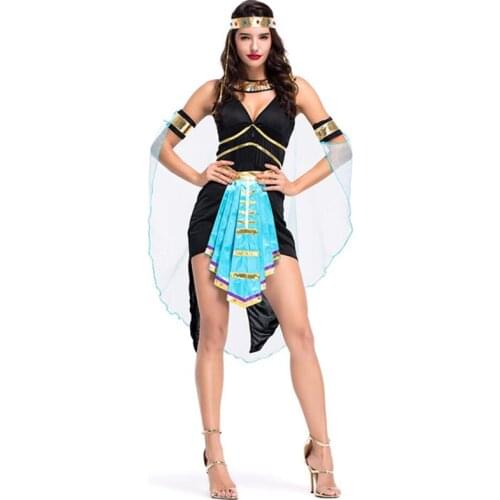 Sexy Egyptian Cleopatra Costume Ladies Cleopatra Roman Greek Goddess Medieval Dress Halloween Party Cosplay Outfits