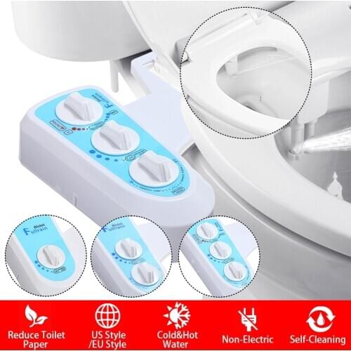 Cold/Heated Water Toilet Seat Bidet Sprayer Bidet Attachment Fresh Water Spray Non-electric Mechanical Shower Nozzle save paper