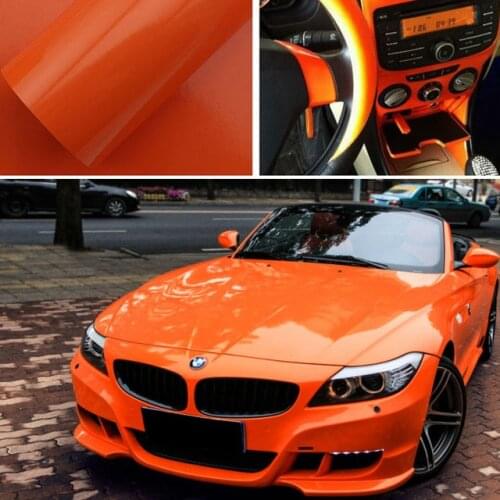 Car styling High Glossy Orange Vinyl Film Super Shiny Glossy Vinyl Film Car Wrappings sticker decals