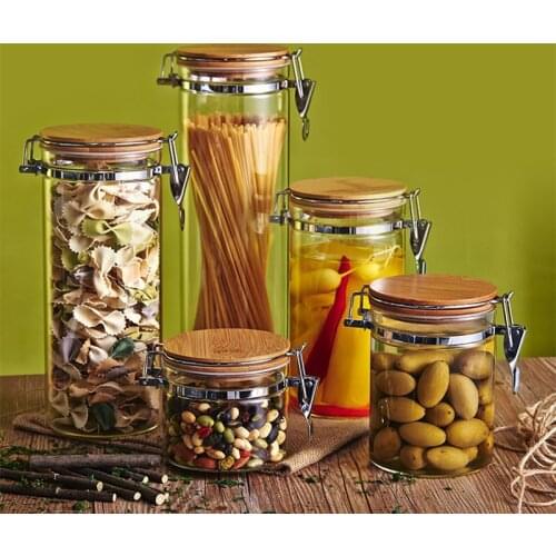Glass sealed jars high temperature resistant kitchen storage jars with lids transparent glass jars mason jar