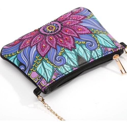 5D Diamond Painting Flower Shoulder Bag For Women Handbag PursesWallet DIY Special Shaped Drill Cross Stitch Embroidery Kit
