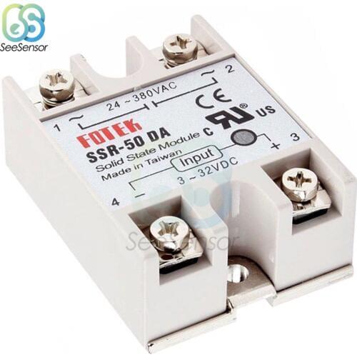 Solid State Relay SSR-50DA SSR-60DA SSR-75DA SSR-100DA 50A 60A 75A 100A 3-32V DC TO 24-380V AC SSR 50DA 60DA 75DA 100DA