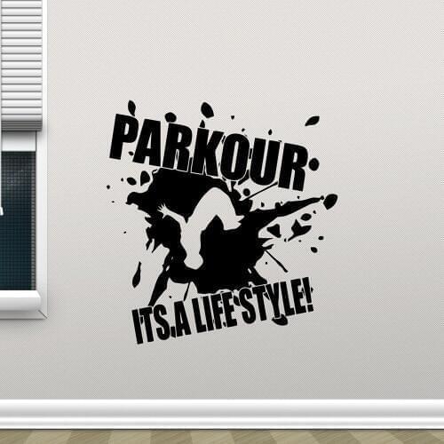 Street Style Wall Decal Quotes Parkour Its A Lifestyle Vinyl Wall Stickers Sports Removable Boys Bedroom Decor Decals Mural Z249