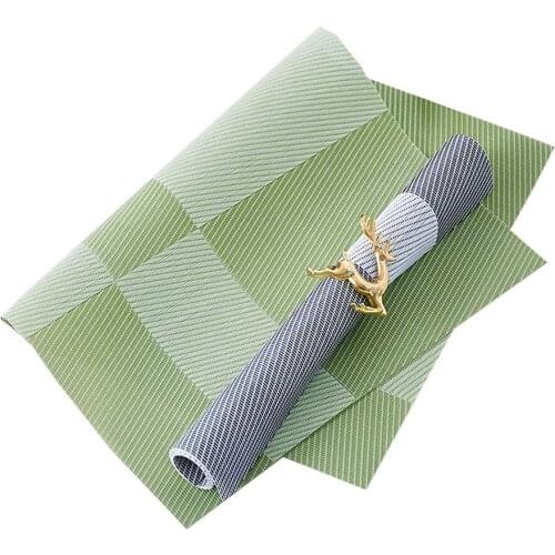 PVC Vinyl Woven Placemats Waterproof Wipeable Dinner Table Mats Stain Resistant Decoration Christmas Dining Kitchen