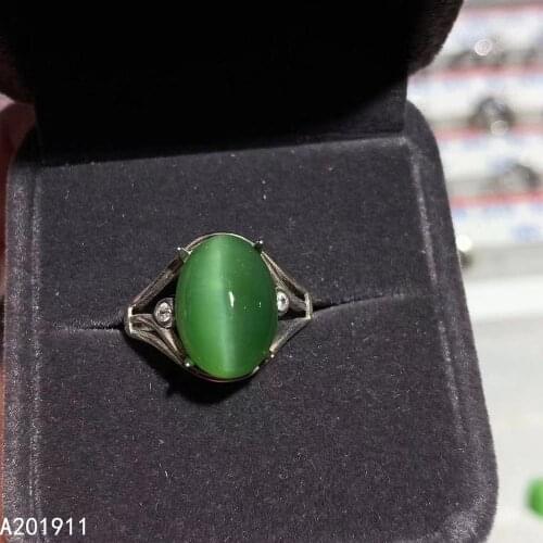 KJJEAXCMY fine jewelry 925 sterling silver inlaid natural Cats eye jasper gemstone female ring fashion support test beautiful
