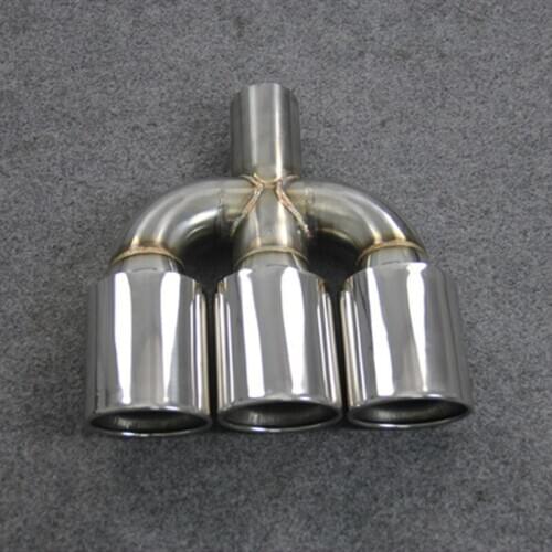1 Piece Stainless Steel Muffler Tip Car Universal Three-out Exhaust Pipe OUT 76 89MM IN 51-76 MM Car Accessories Nozzles