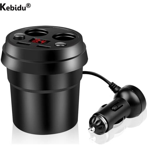 2 USB DC/5V 3.1A Car Charger Cup Power Socket Adapter Cigarette Lighter Splitter Mobile Phone Chargers With Voltage LED Display