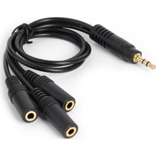 3.5mm PVC 3-Pole Plug to 3 Way Stereo Audio- Headphone Splitter Adapter Cable Audio- AUX Output