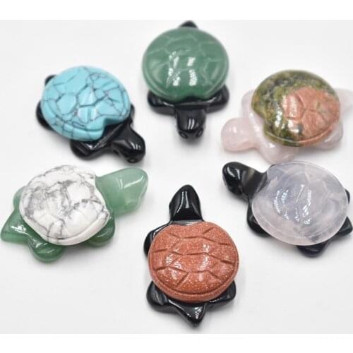 Fashion good quality natural stone Howlite Hand carved tortoise pendant for diy Jewelry making necklace Accessories 4pcs