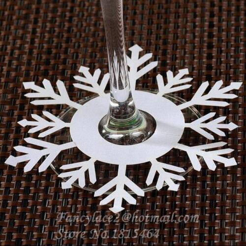 50pcs Christmas snowflakes drink wine glass ring markers cards charms bachelorette bridal shower party decorations tags