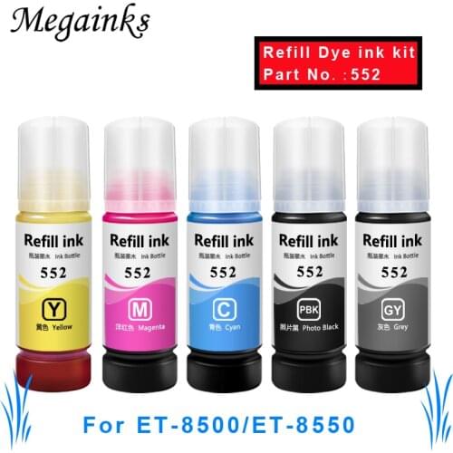552 Refill dye ink kit For Epson 552 Dye ink for Epson ET-8500 ET-8550 printer dye ink 552 T552