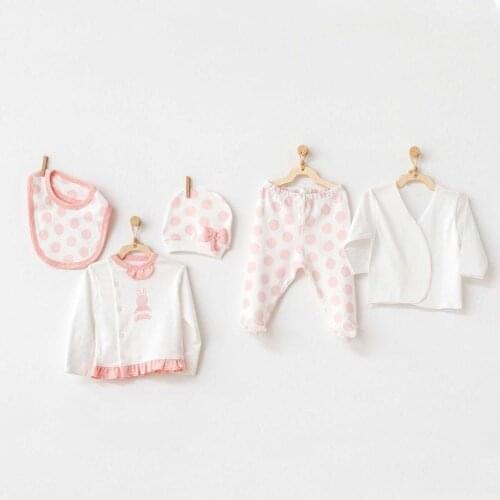 Andywawa AC21130 Polka Dot 5 Piece The Zibin Set Hospital Output ecru