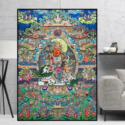 Avalokitesvara Bodhisattva Thangka Unique Buddhism Traditional Realistic HD Canvas Prints Painting Wall Art picture Home Decor