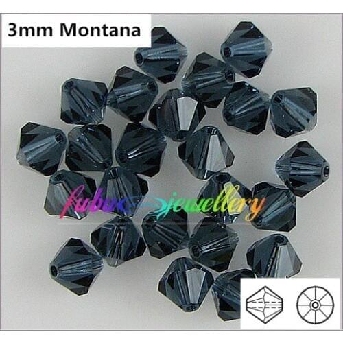 Free Shipping! 720pcs/Lot, AAA Chinese Top Quality 3mm Montana Crystal Bicone Beads