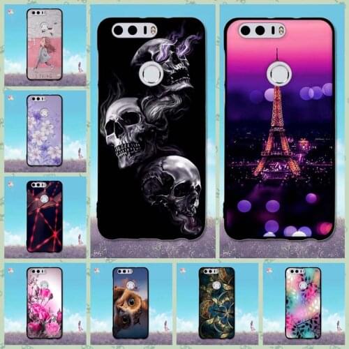 Coque For Huawei Honor 8 Protective Cover For Huawei Honor8 Case Eiffel Tower Painted Soft TPU Cover Capa For Huawei honor Case