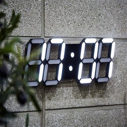 3D LED Wall Clock Modern Design Digital Table Clock Alarm Nightlight Saat reloj de pared Watch For Home Living Room Decoration
