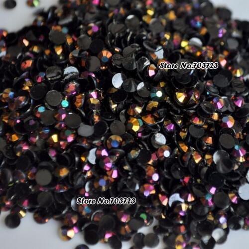 Crystal Nail Art Black Gold AB Rhinestone Phone Case Shiny Beads Flat back N15