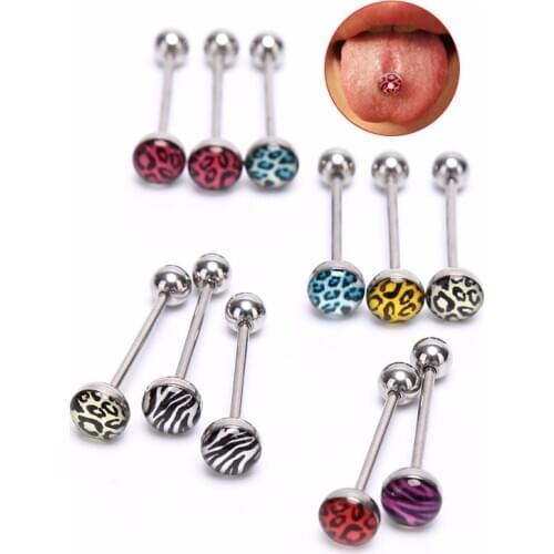 10pcs/bag Tongue Piercing Set For Women Tongue Bars Barbell Body Jewelry Langue Piercing Tongue Stud Ring Balls