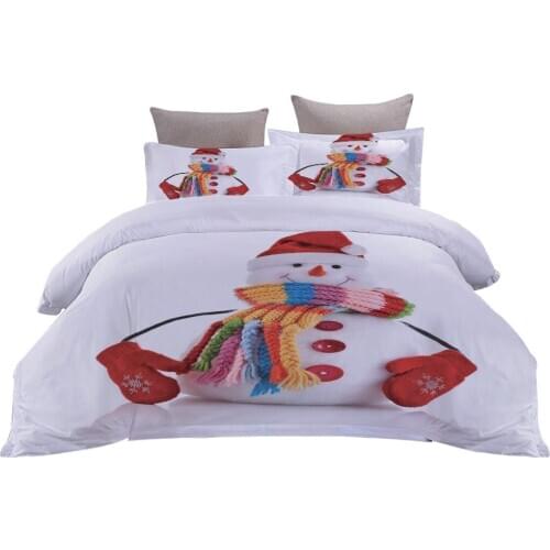 Christmas Joy Santa Claus Happy Gift 3D Bed Three-Piece Set Quilt Cover and Pillowcases Bedding Sets Duvet Quilt Cover Sets 2021