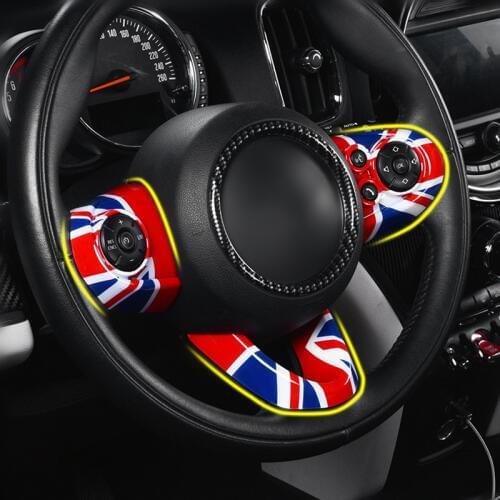 3pcs Car Steering Wheel Panel Cover Cruise Control Button Moulding Trim for Mini Cooper F55 F56 Hatchback Hardtop Styling
