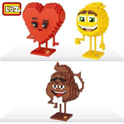 LOZ Diamond Blocks Stool Expression Anime Cartoon Practical Jokes Kids Gift Micro Assembly Model Action Figure DIY Brick