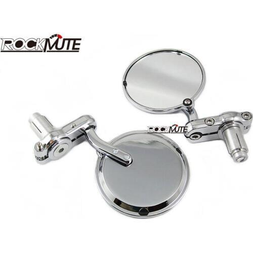 Motorcycle Cafe Racer Round Rear View Side Rearview Mirrors For Yamaha Honda Suzuki Kawasaki Triumph 7/8" 22mm Handlebar Bar End